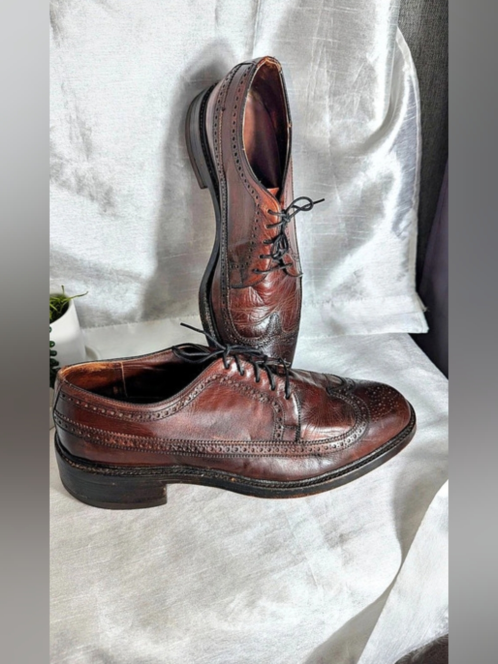 Goodyear Neolite Men's Brown Leather Wingtip Brogue Oxford Shoes US 10 D